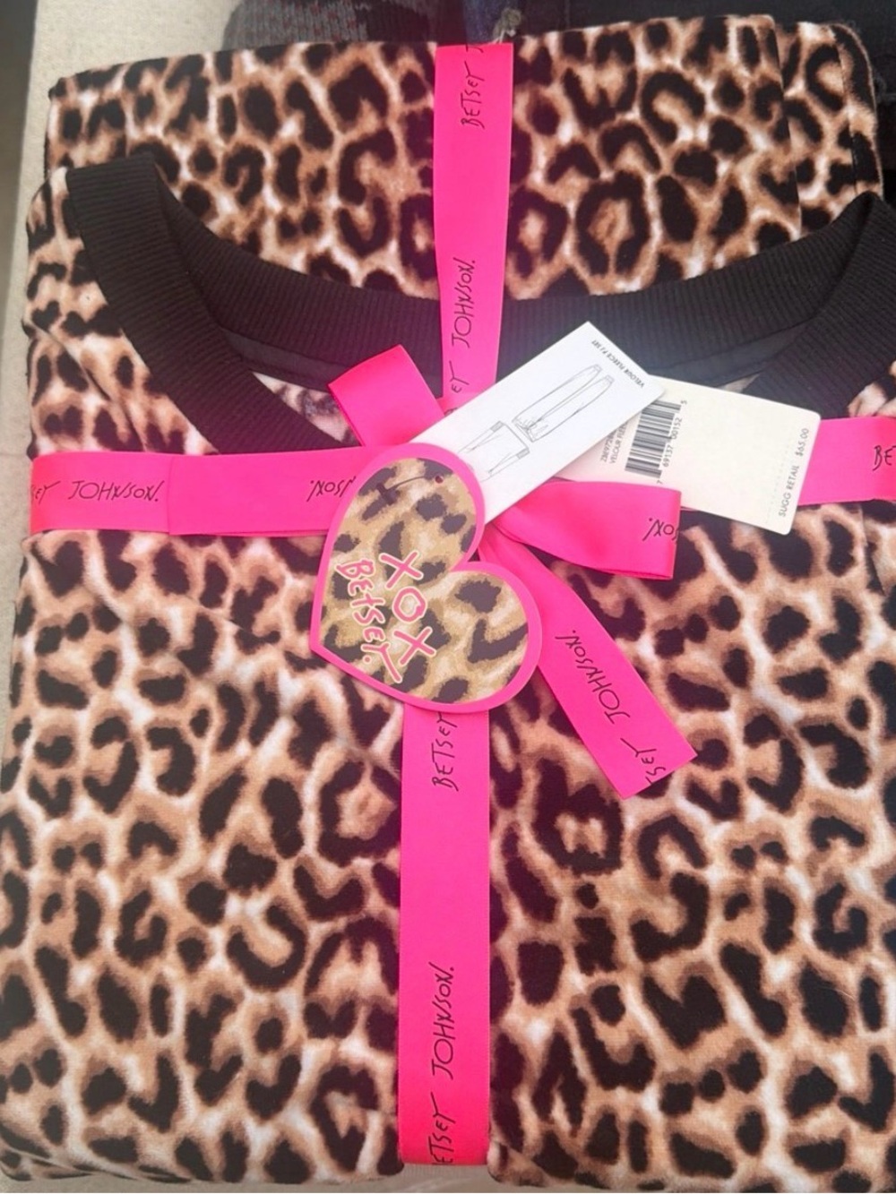 Betsey Johnson Leopard Print PJ Set